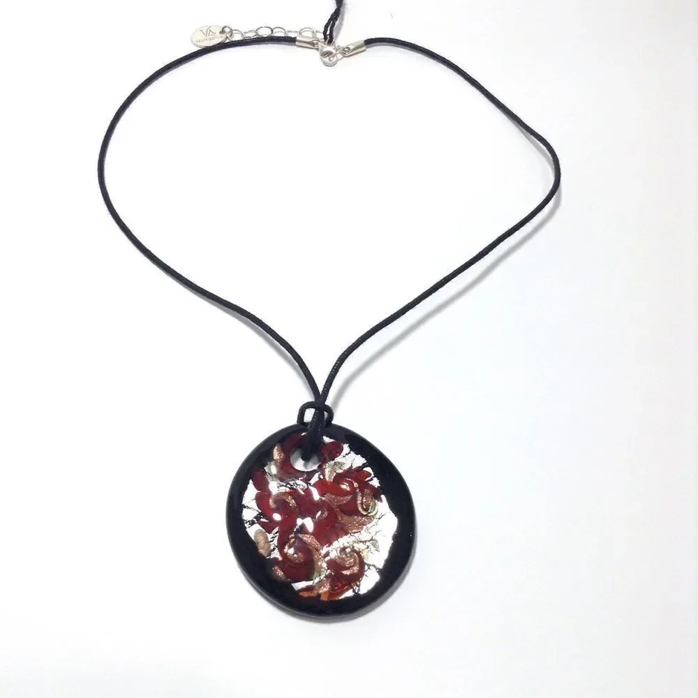 Venetiaurum Murano Black Choker Glass Necklace By LINEA ITALIA